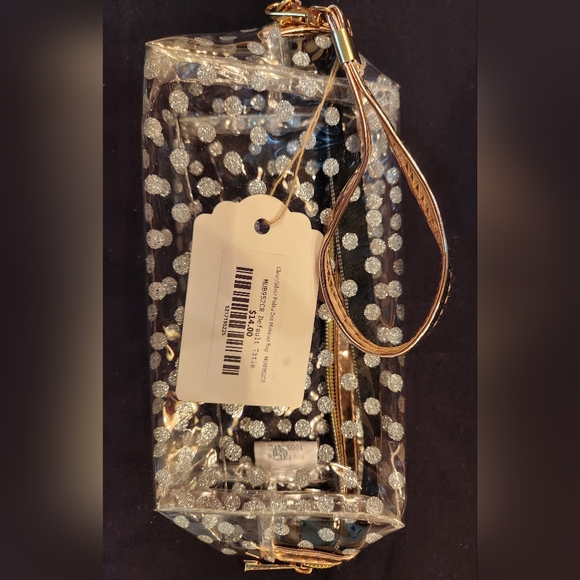 Clear/Silver Polka Dot Makeup Bag Set - Picture 9 of 11